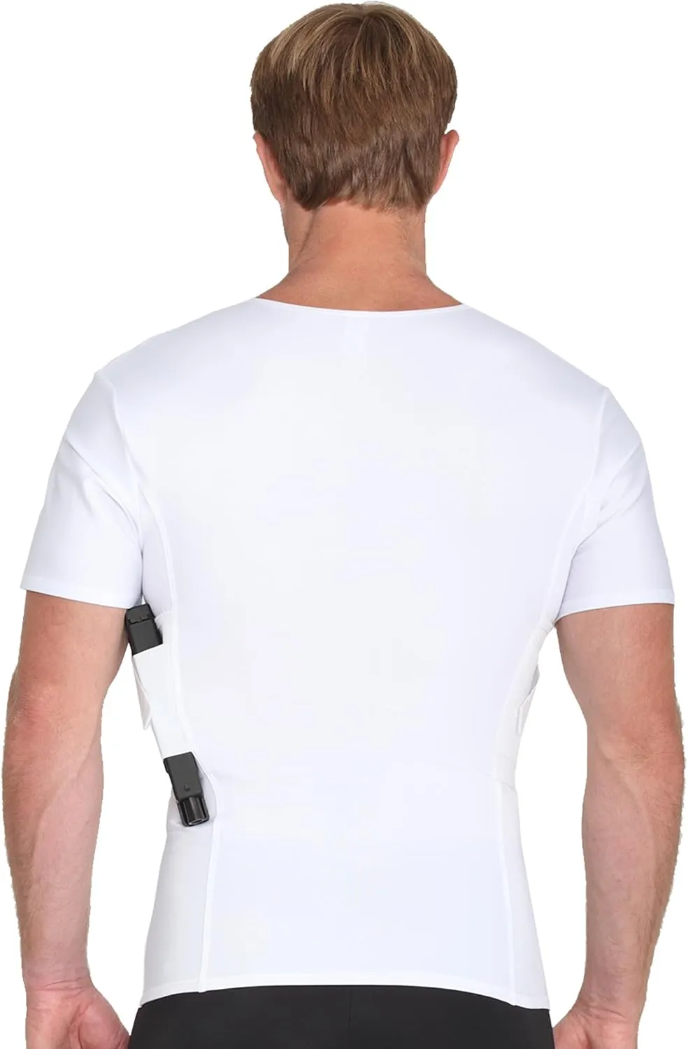 -Made in USA- Mens Concealed Carry Holster Slimming Compression Shapewear Under-Shirt Concealed Gun Holster