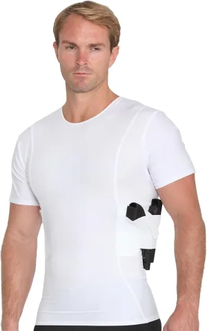 -Made in USA- Mens Concealed Carry Holster Slimming Compression Shapewear Under-Shirt Concealed Gun Holster