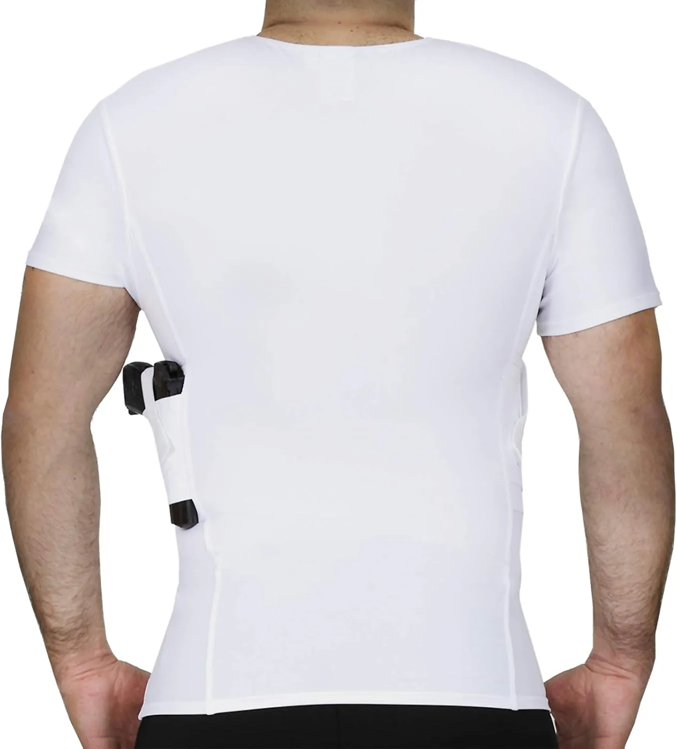 -Made in USA- Mens Concealed Carry Holster Slimming Compression Shapewear Under-Shirt Concealed Gun Holster