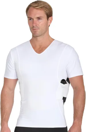 -Made in USA- Mens Concealed Carry Holster Slimming Compression Shapewear Under-Shirt Concealed Gun Holster