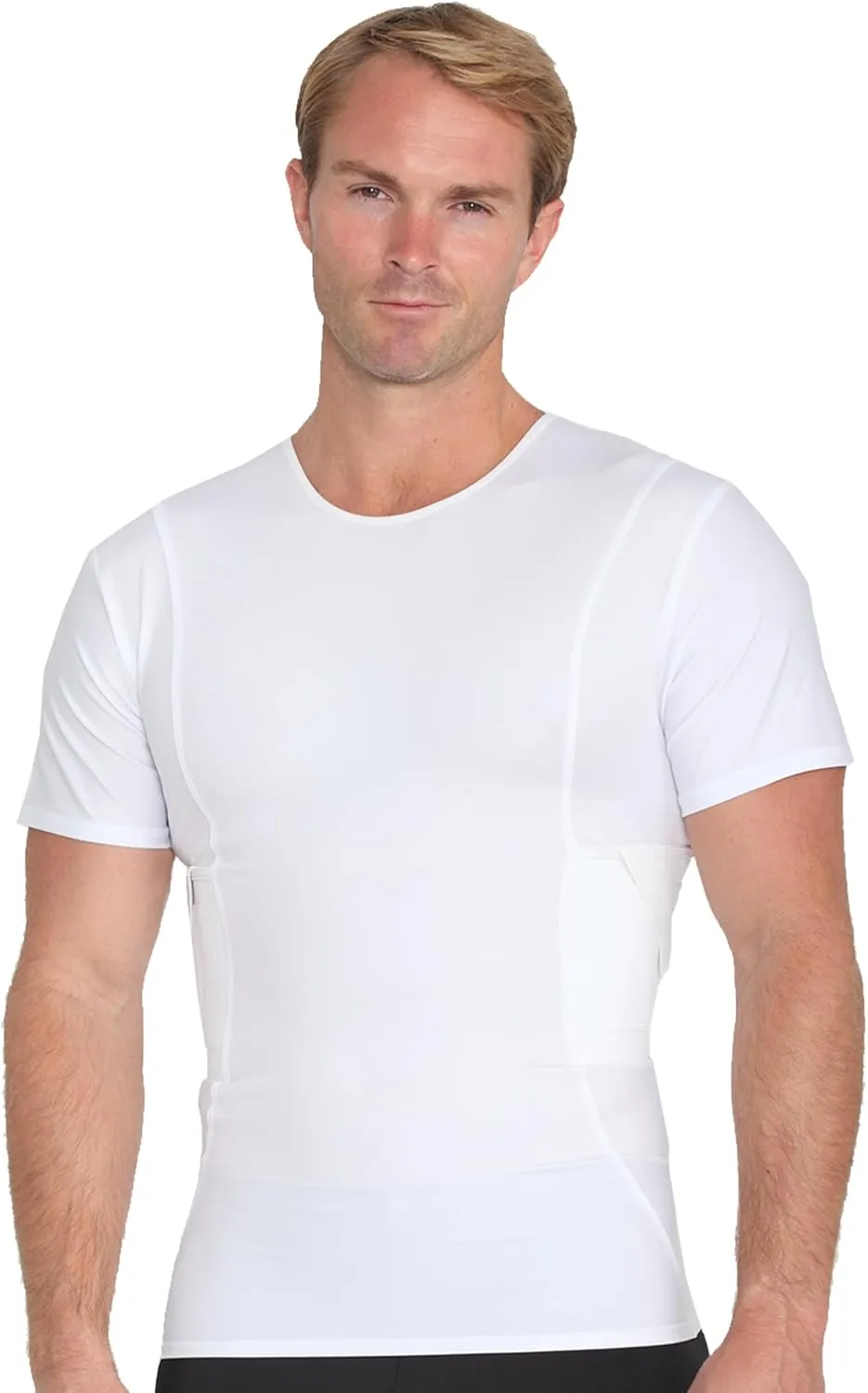 -Made in USA- Mens Concealed Carry Holster Slimming Compression Shapewear Under-Shirt Concealed Gun Holster