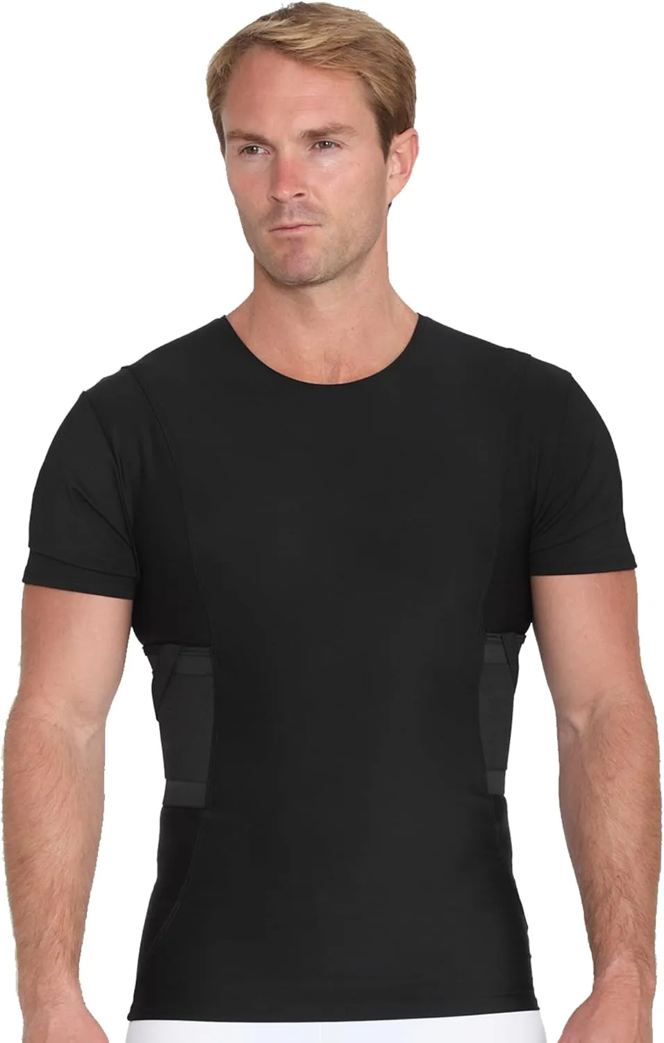 -Made in USA- Mens Concealed Carry Holster Slimming Compression Shapewear Under-Shirt Concealed Gun Holster