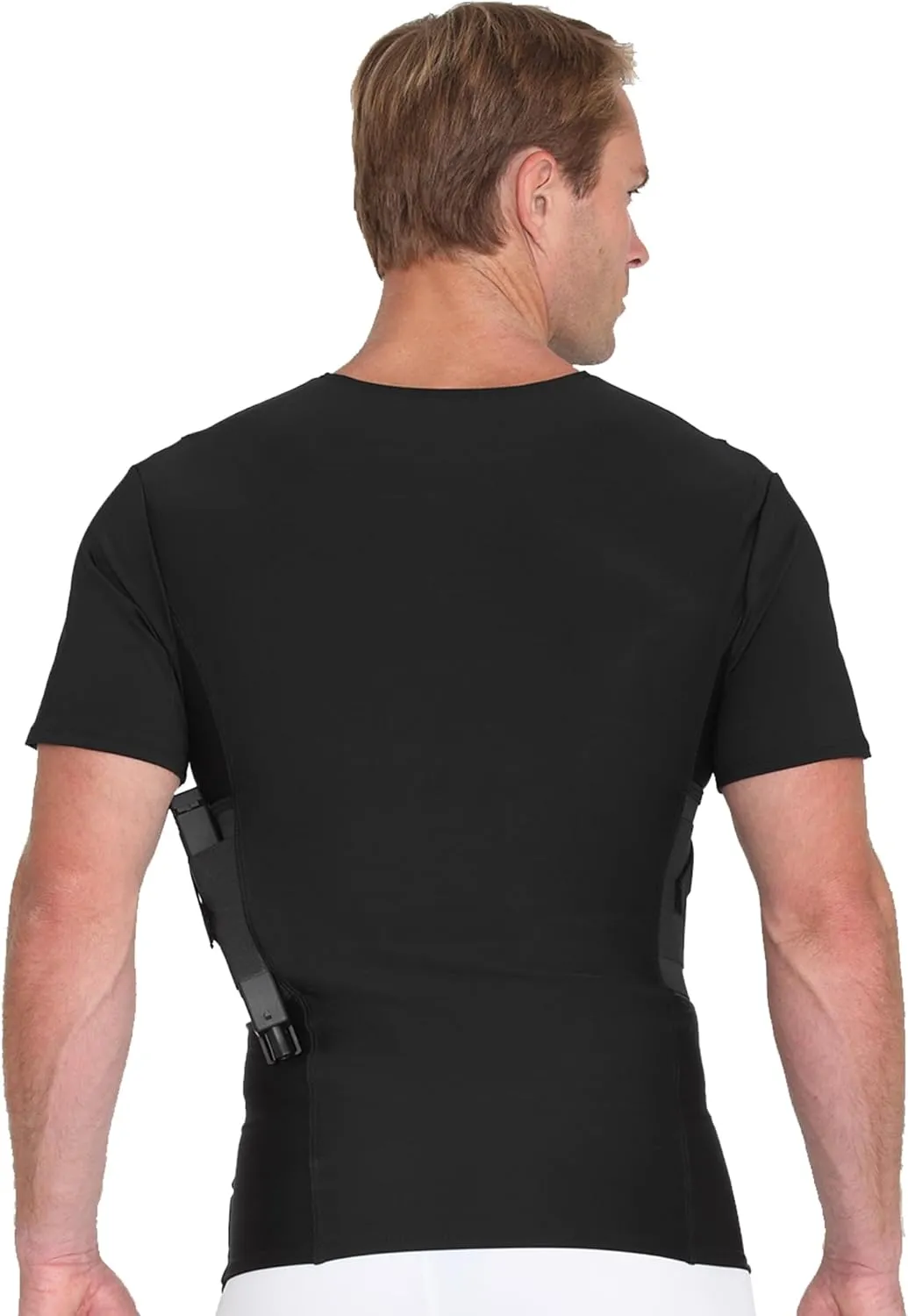 -Made in USA- Mens Concealed Carry Holster Slimming Compression Shapewear Under-Shirt Concealed Gun Holster