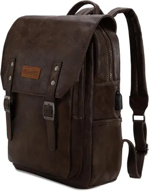 × Wrangler Vegan Leather Backpack Purse Laptop Backpack for Men and Women Unisex Fashion Backpack