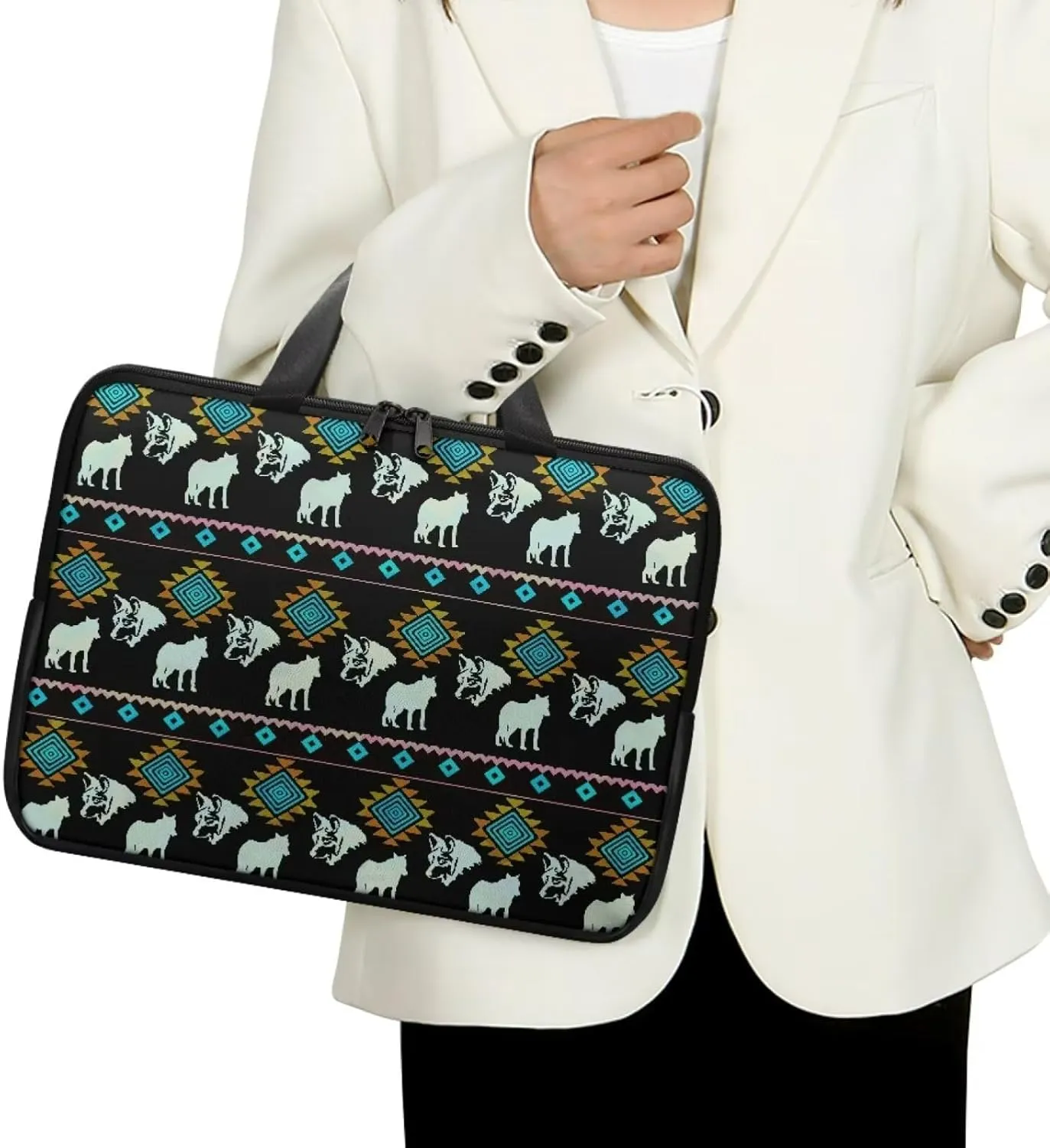 10-17 inch Laptop Bag Protective Laptop Sleeve Waterproof PU Leather Computer Carrying Bag