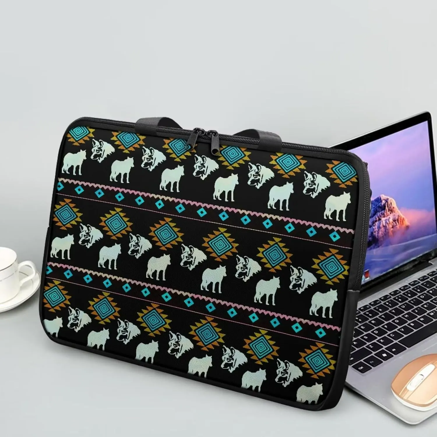 10-17 inch Laptop Bag Protective Laptop Sleeve Waterproof PU Leather Computer Carrying Bag