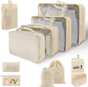 10 Sets Compression Packing Cubes for Travel - Luggage Organizer Bags, Suitcase Essentials, Travel Must Haves