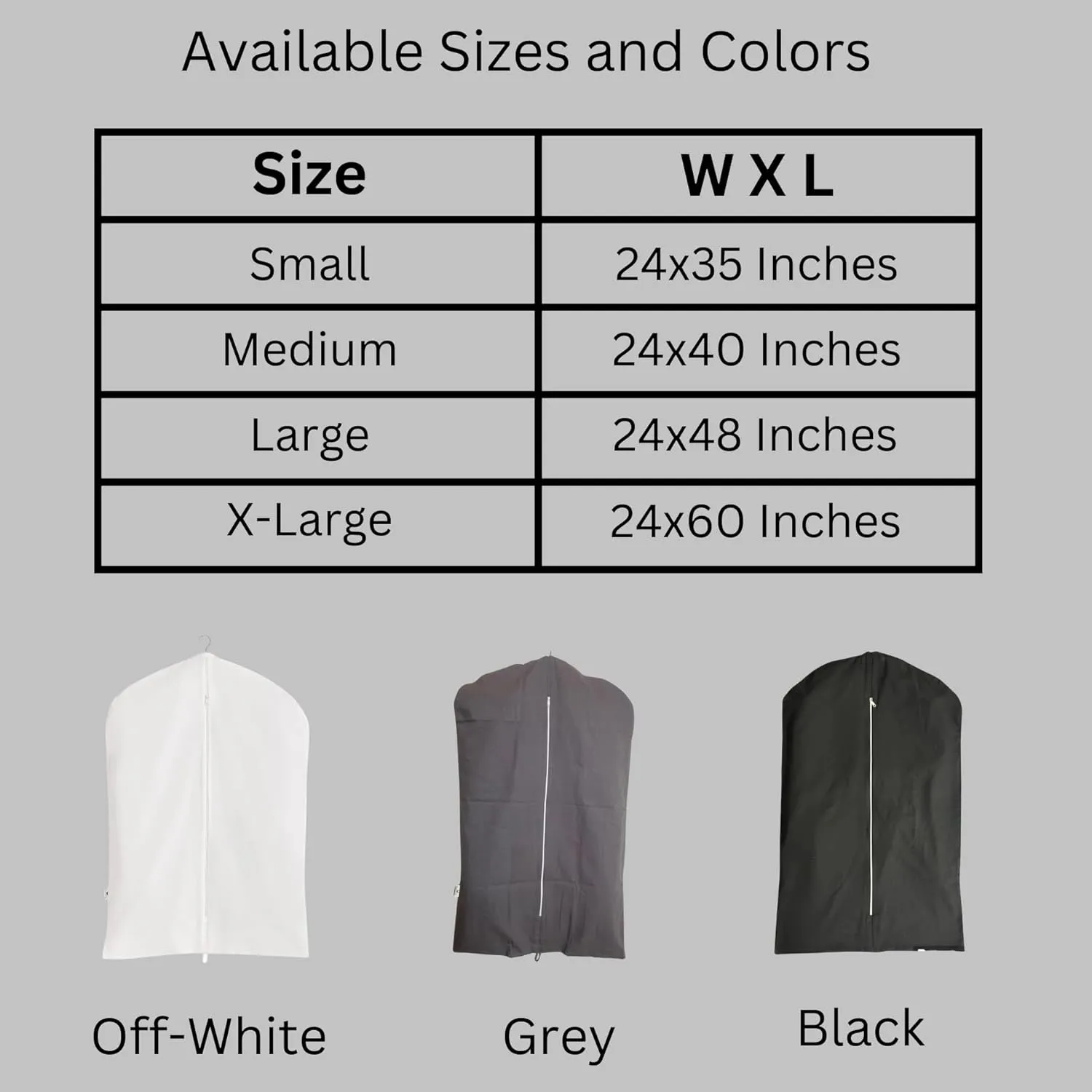 100% Cotton Canvas Garment Cover for Suits, Coats, Dresses; Travel Bag (Small (24"x35"), Off-White)