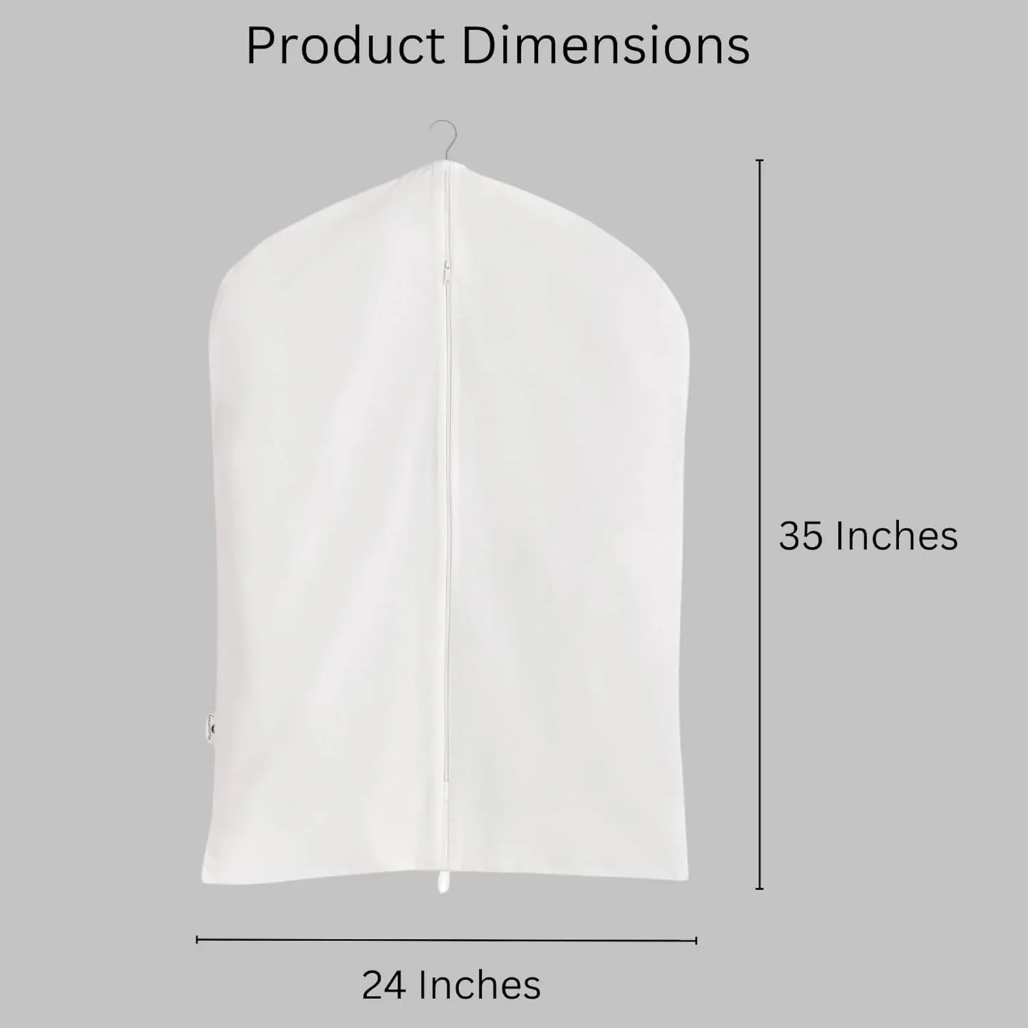 100% Cotton Canvas Garment Cover for Suits, Coats, Dresses; Travel Bag (Small (24"x35"), Off-White)