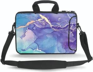 11 11.6 12 12.5 13 inches Case Laptop Notebook PC Messenger Bag Tablet Travel Case Neoprene Handle Sleeve with Shoulder(Purple Marble)