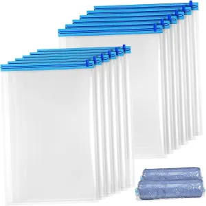12-pc Set Vacuum Pack Bags Compression Travel Bags for Luggage Space Saver for Clothing Travel Accessories