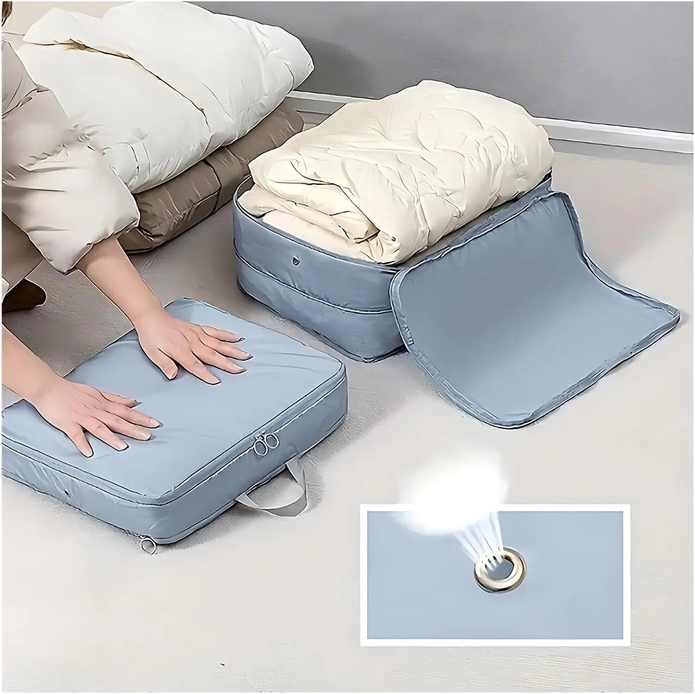 1/2/4PCS Foldable Compression Packing Bag Home Large Capacity Clothes Storage Bag Travel Portable Handheld Compression Bag(Mix A-2Pcs,40X30X18cm)