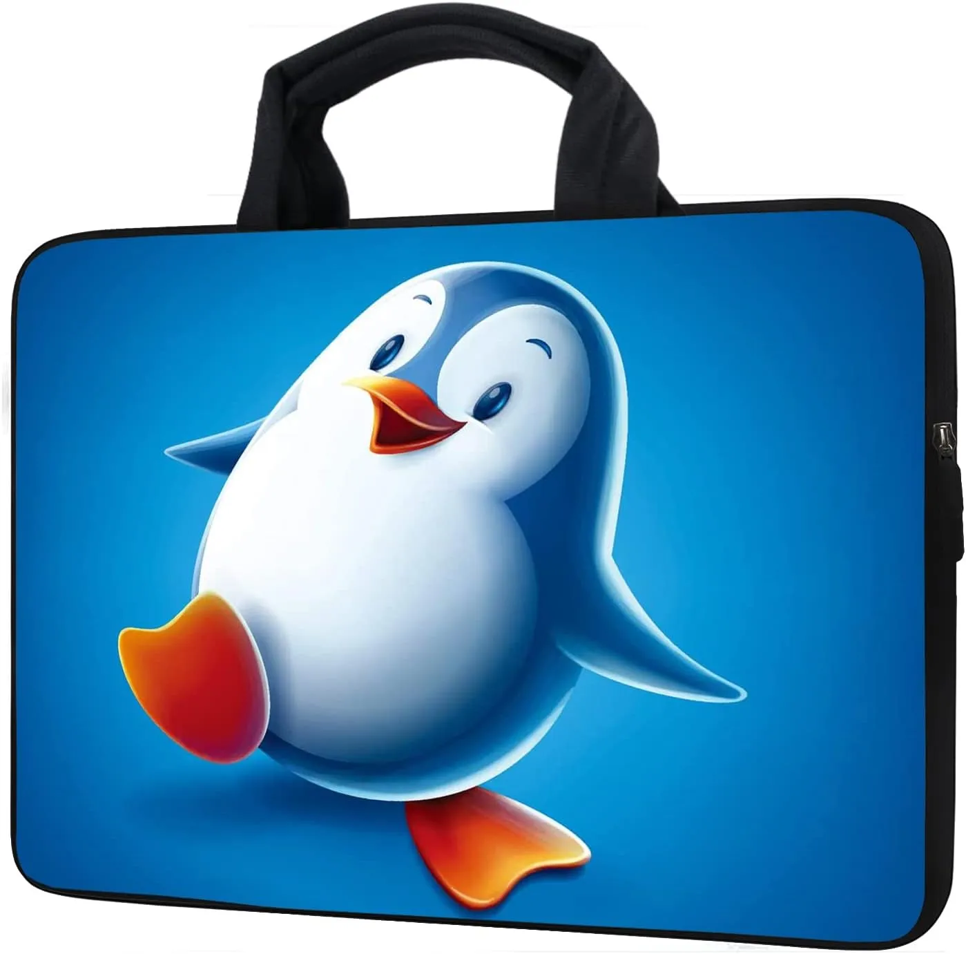 15 Inch Laptop Sleeve Carrying Bag Neoprene Sleeve Tote Tablet Cover Notebook Briefcase Bag with Handle (Penguin,15")