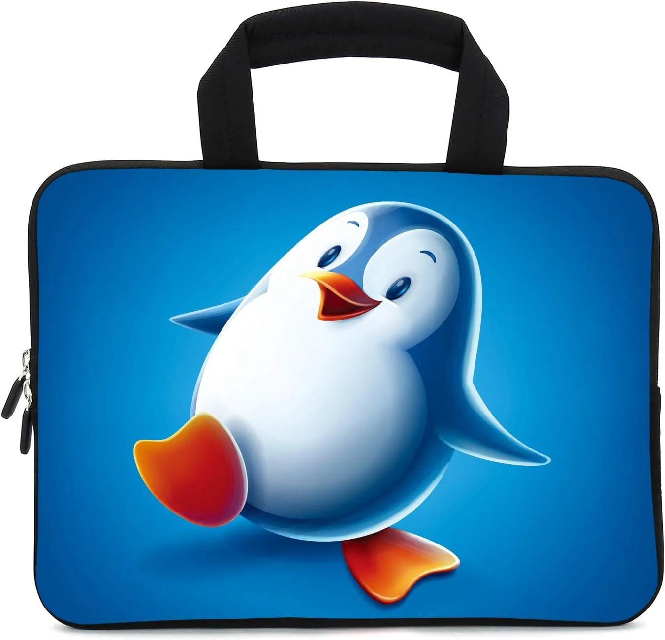 15 Inch Laptop Sleeve Carrying Bag Neoprene Sleeve Tote Tablet Cover Notebook Briefcase Bag with Handle (Penguin,15")
