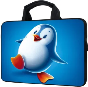 15 Inch Laptop Sleeve Carrying Bag Neoprene Sleeve Tote Tablet Cover Notebook Briefcase Bag with Handle (Penguin,15")
