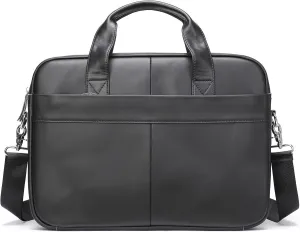 15'' Leather Laptop Work Bag Office Business Briefcase Messenger Bag for Men