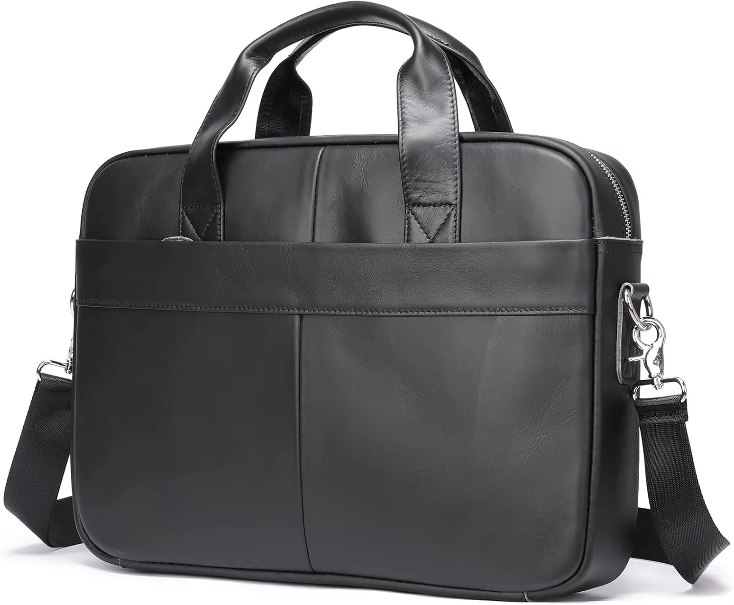 15'' Leather Laptop Work Bag Office Business Briefcase Messenger Bag for Men