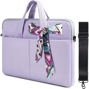 15.6 Inch Waterproof Laptop Sleeve Shoulder Bag Women Ladies Handbag Case for Acer Aspire E15/Predator, Dell Inspiron 15, HP Envy/Spectre 15.6, Lenovo IdeaPad 3 15.6, ASUS MSI GS66 15.6 Case, Purple