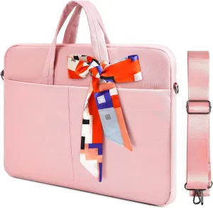 17-17.3 Inch Laptop Sleeve Shoulder Bag Briefcase Women Ladies Handbag for HP Envy 17/Pavilion 17/OMEN 17.3, Dell G3 G7 17.3/ Inspiron 17, Acer Aspire 17, ASUS ROG MSI GS75 GF75 17.3 Case, Pink