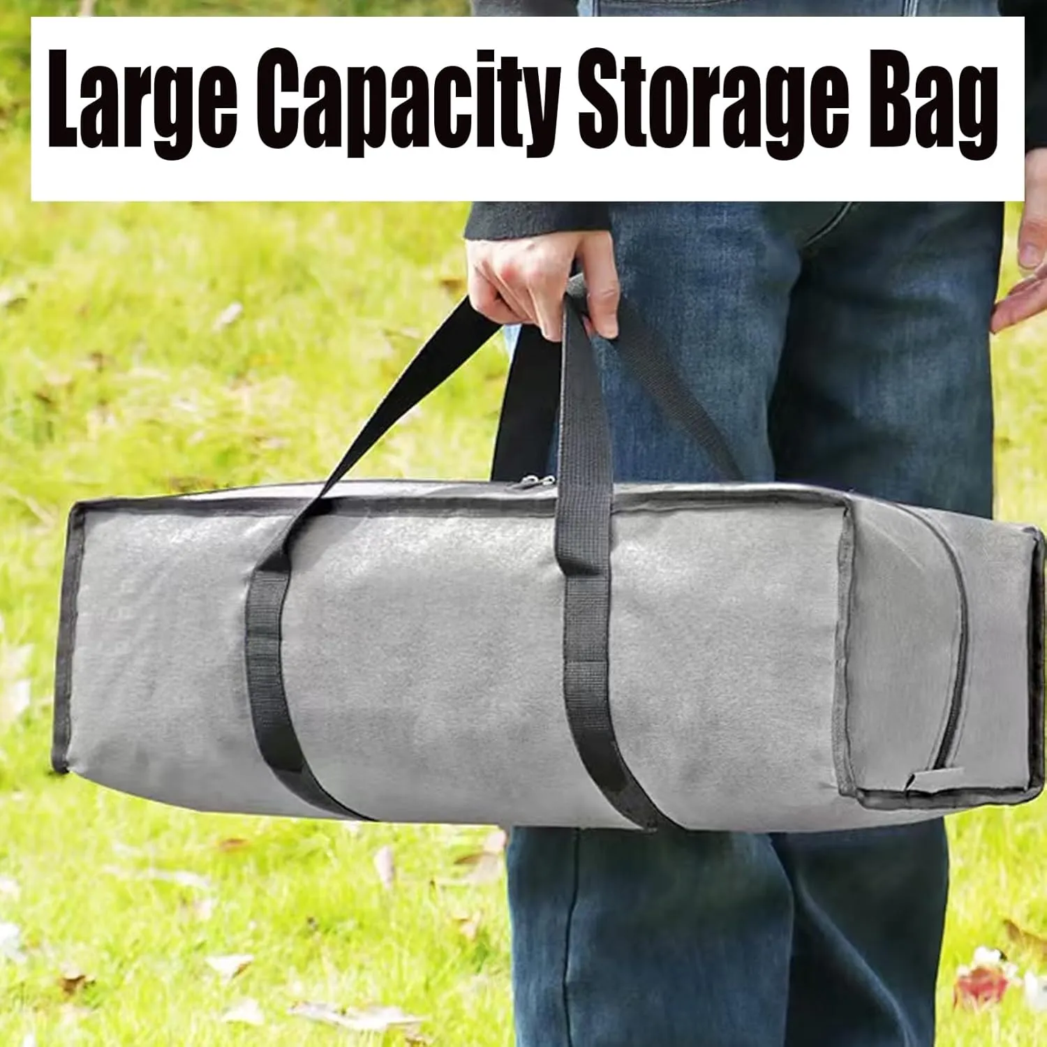 2 Pack Camping Chair Replacement Bag Large Folding Chair Carry Bag 600D Storage Tent Ba g with Handle Strap for Travel Outdoor Camping Sports Fishing Rod B ag(Grey, 80cm/31.5inches)