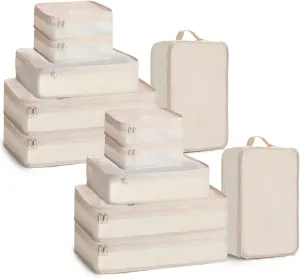 2 Packs 6 Set Travel Packing Cubes Luggage Organizer Set Lightweight Suitcase Organizer Bags with Shoe Bag Travel Packing Organizers for Clothes Cosmetic Toiletries Travel Accessories