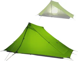 2 Person Outdoor Ultralight Camping Tent 3 Season 20D Nylon Both Sides Silicon Tent Easy Set Up Windproof Tent Portable Carry Bag