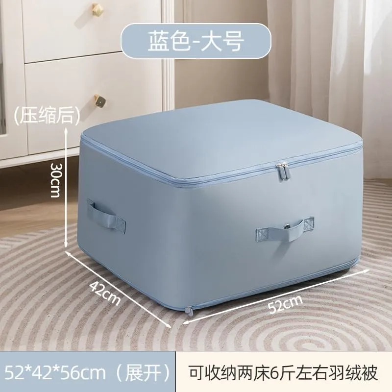 2024 New Space Saving Self Compression Organizer,Compression Duvet Storage Bag Large Capacity,Self Compression Moving Organizer Bags Heavy Duty Moving Bags for Comforters, Pink