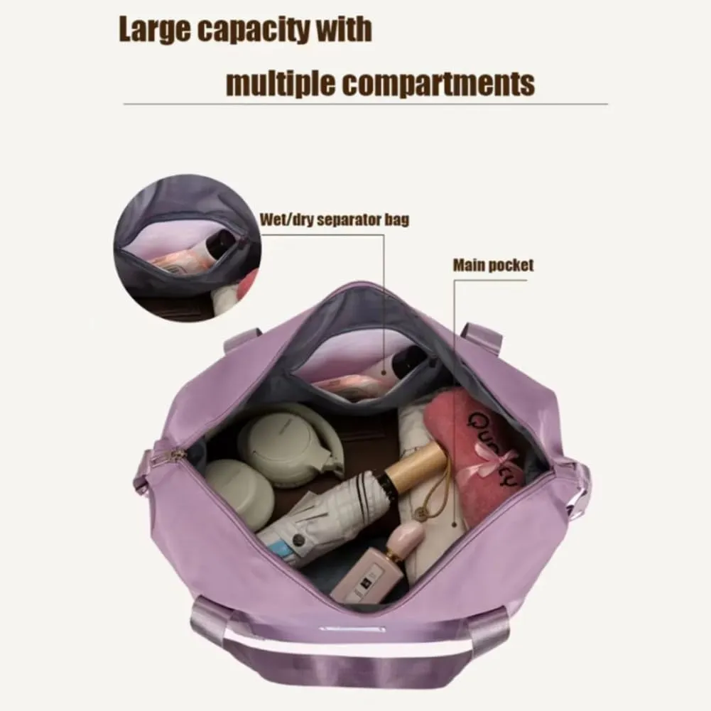 2025 New Large Capacity Travel Bag - Universal Wheel Removable, Kulken Travel Bag with Wheels,Portable Three-Layer Expandable Foldable Duffle Bags with (gery)