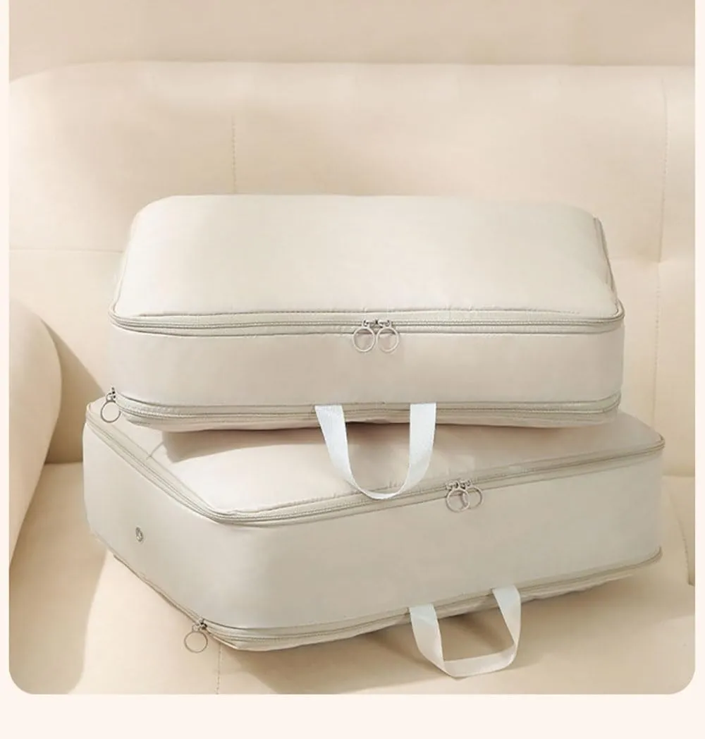 2025 Ultra Compact Self-Sealing Storage Solution – Giant Space-Saver for Travel & Home， Self-Shrinking Storage Bag (beige,Large)