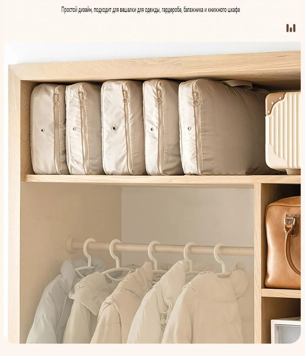 2025 Ultra Compact Self-Sealing Storage Solution – Giant Space-Saver for Travel & Home， Self-Shrinking Storage Bag (beige,Large)