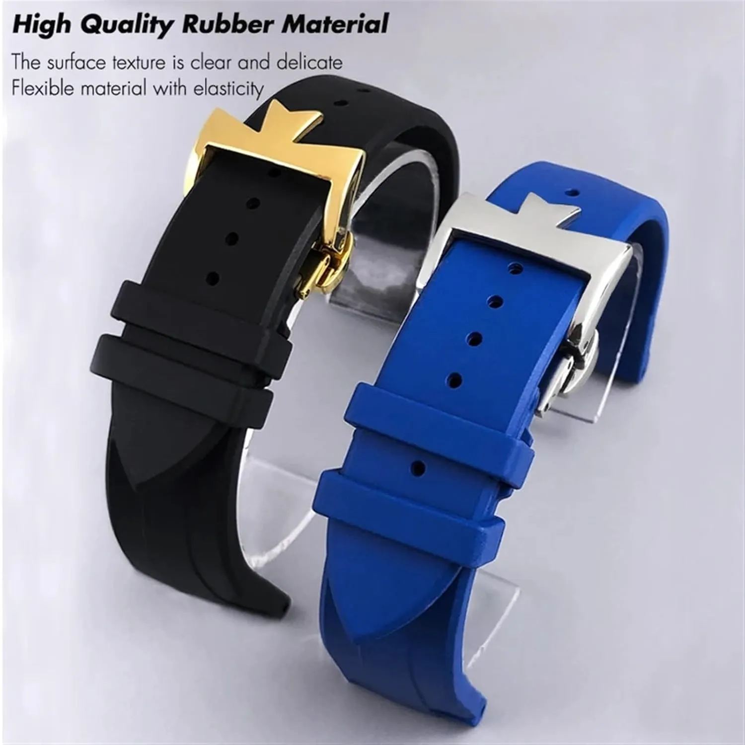 20mm 21mm 22mm Fluoros Rubber Watchband Fit for Vacheron Constantin Red Blue Black Waterproof Soft Watch Strap Bracelet
