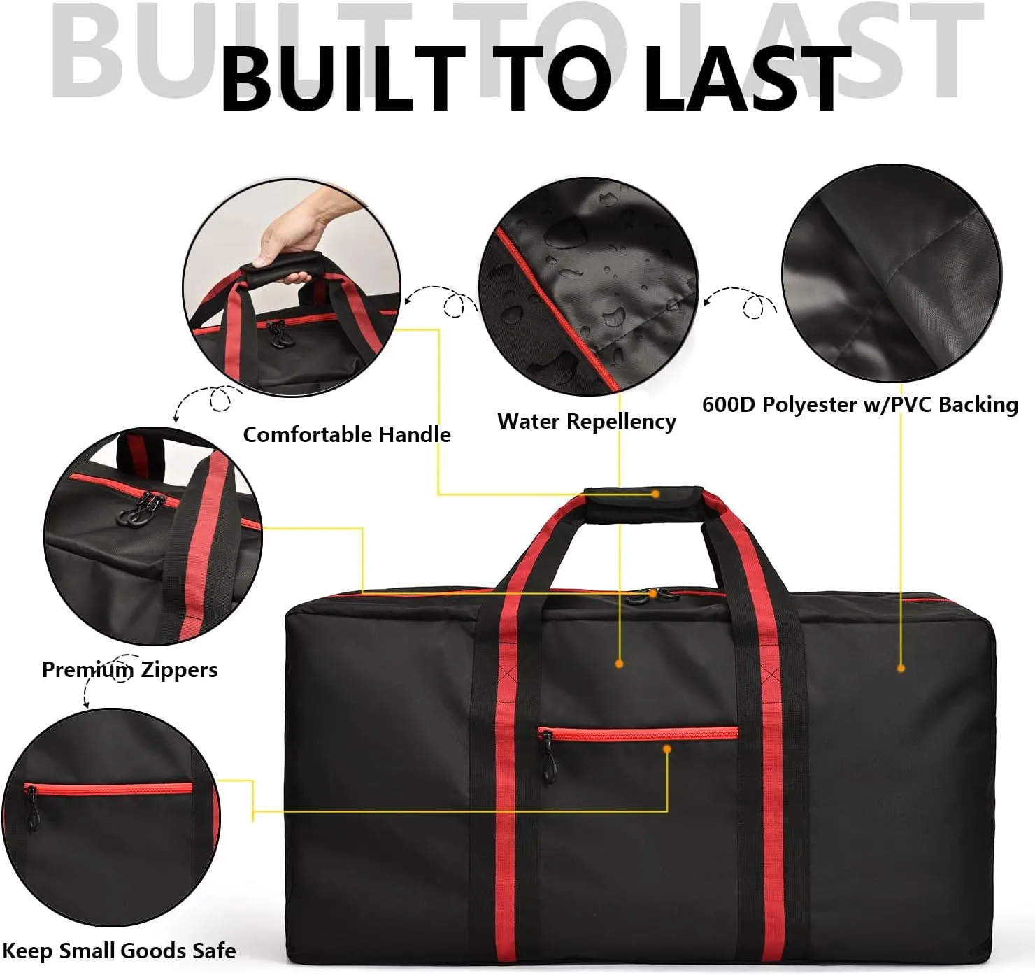 24.8 ” Travel Bag, Duffle Bag for Men Women, Large 60L Weekender Overnight Bag with Trolley Sleeve and Wet Pocket