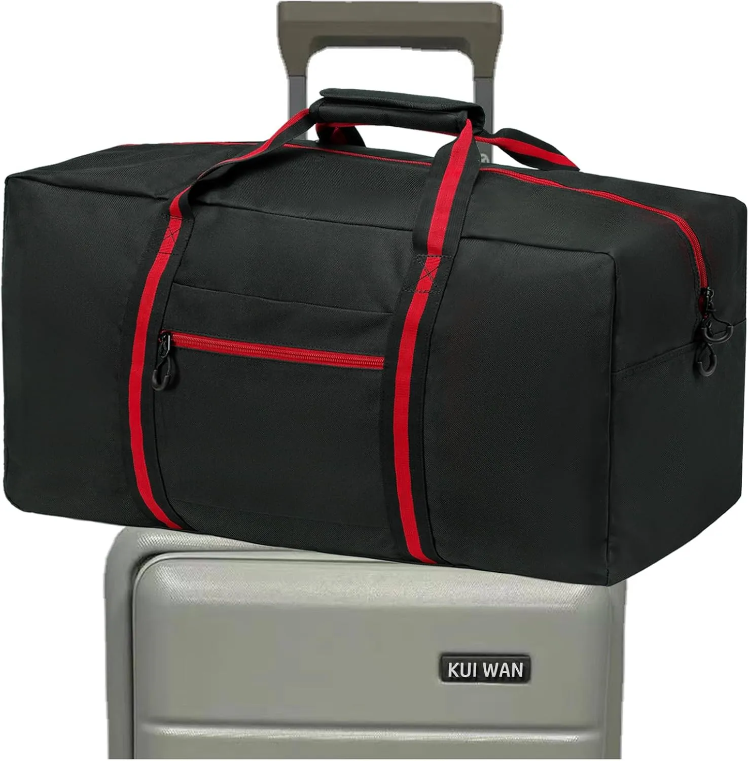 24.8 ” Travel Bag, Duffle Bag for Men Women, Large 60L Weekender Overnight Bag with Trolley Sleeve and Wet Pocket