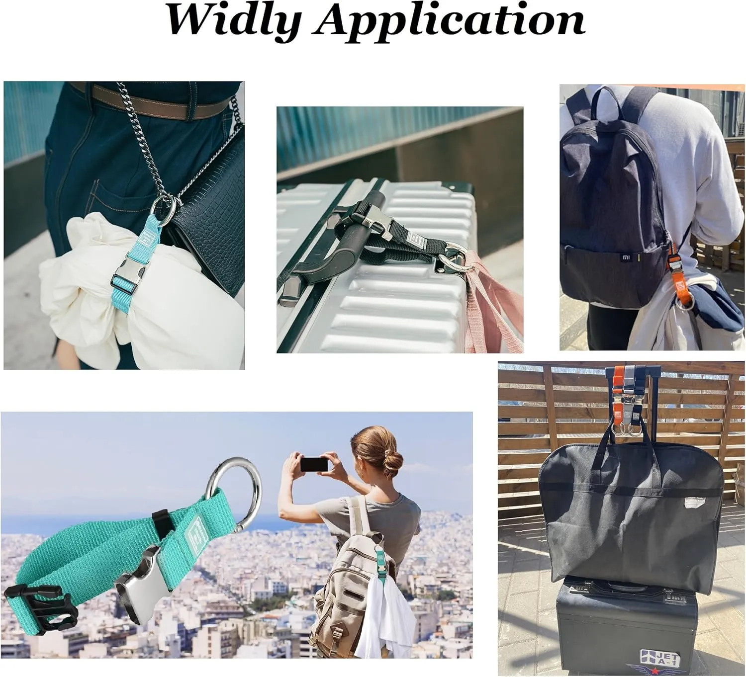 2PCS Add a Bag Luggage Strap Jacket Gripper,Heavy Duty Luggage Straps Carry-on Baggage Suitcase Straps Belts Travel Accessories (Black/Blue)