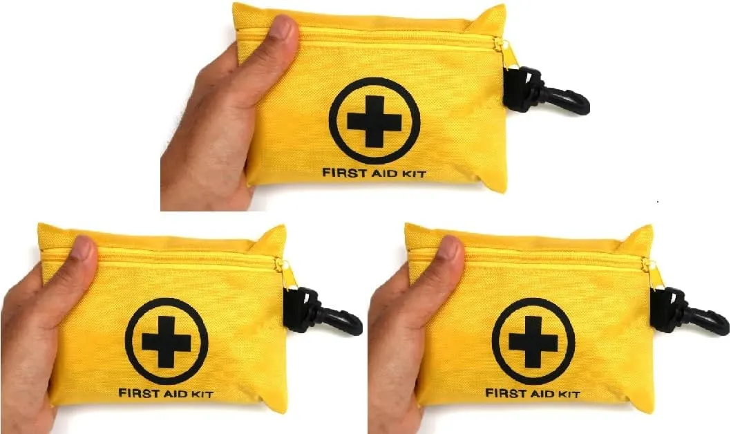 3 Packs Galaxy 151 Pcs First Aid Kits Small for Survival Emergency Trauma Military Tactical Medical School Office Home Hunting Camping Hiking Fishing Outdoor IFAK EMT Yellow Bag