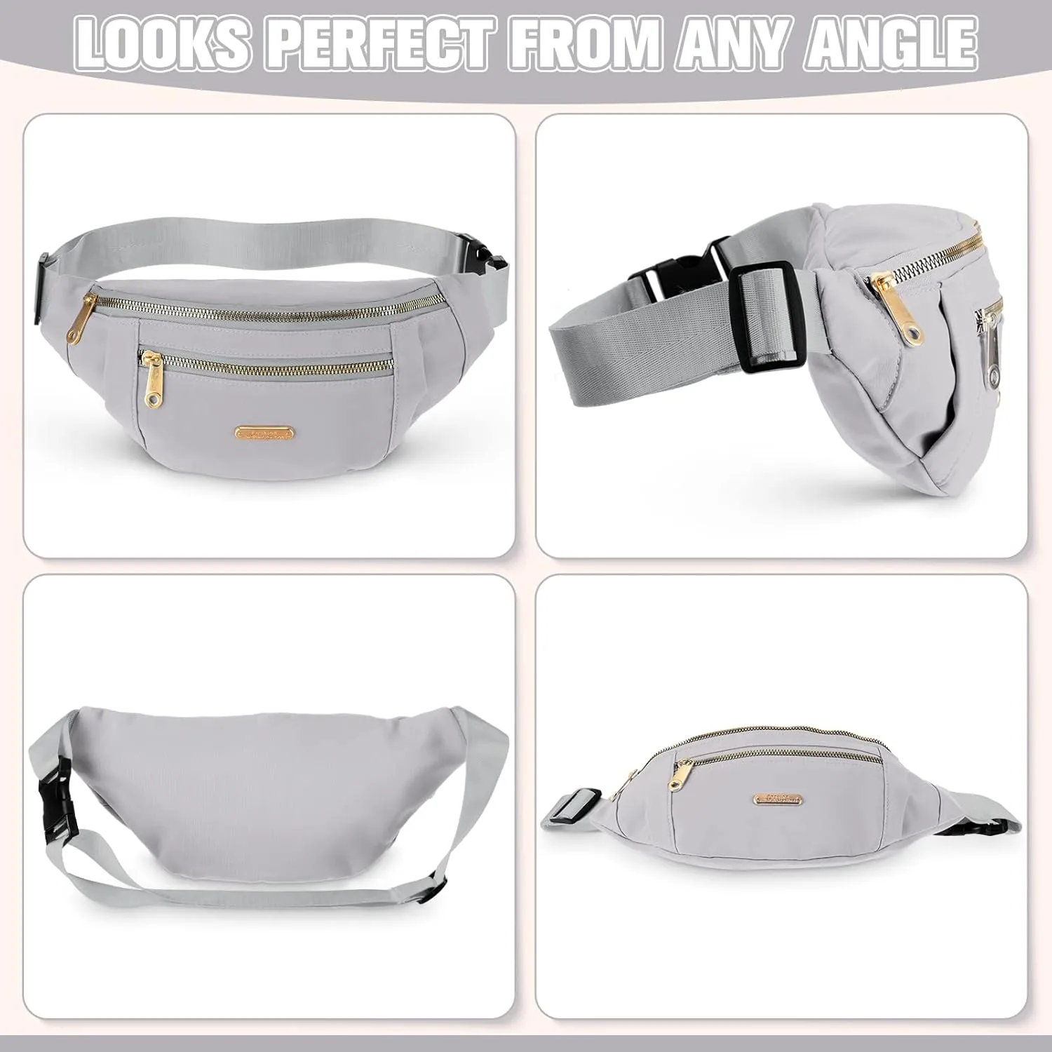 3 Pcs Waterproof Fanny Packs for Women and Men Waist Pack with Adjustable Strap Waist Pouch for Sports Running Exercise Walking Travel