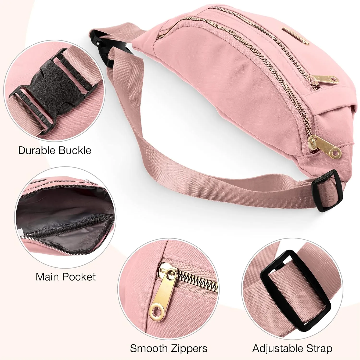 3 Pcs Waterproof Fanny Packs for Women and Men Waist Pack with Adjustable Strap Waist Pouch for Sports Running Exercise Walking Travel