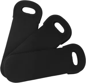 3 Pcs Wine Carrier Tote Bag Neoprene Insulated Travel Sleeves Wine Bottle Carry Tote Bottle Holder for Wine Beer Bottles Beverages Sports Water Bottles Black Winebottle Protective