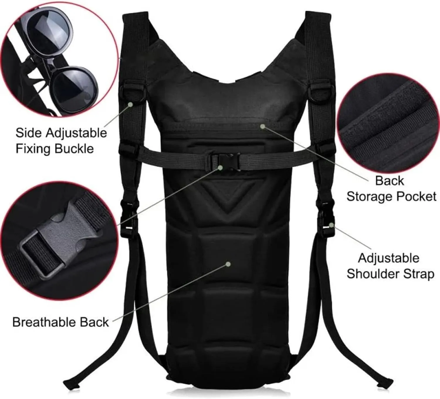 3L Hydration Pack Backpack for Women Men, Tactical Water Bag for Cycling Bicycle Biking Hiking Climbing Running Walking Hunting Accessories