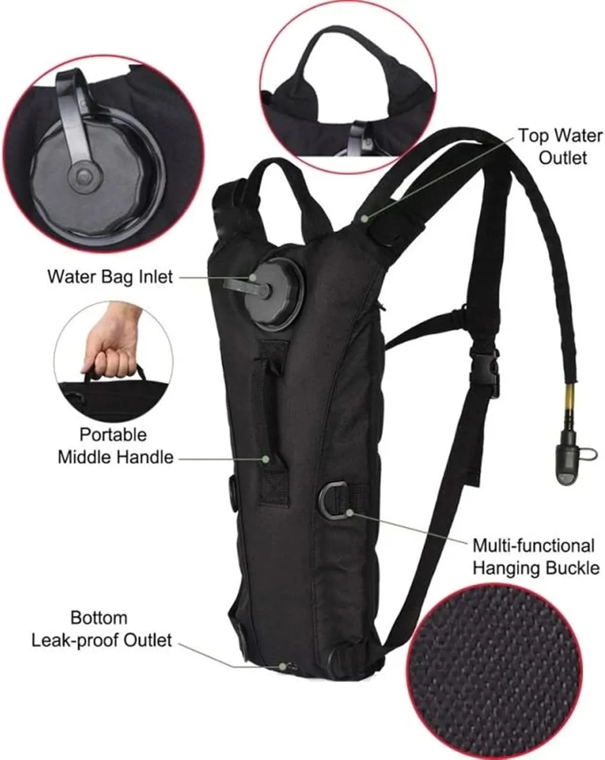 3L Hydration Pack Backpack for Women Men, Tactical Water Bag for Cycling Bicycle Biking Hiking Climbing Running Walking Hunting Accessories