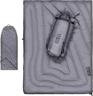 3M Thinsulate Insulation Camping Blanket, Packable, Lightweight Camp Quilt with Footbox, Zippered, Outdoor Sleeping Blanket for Backpacking, Travel, Stadium, Beach