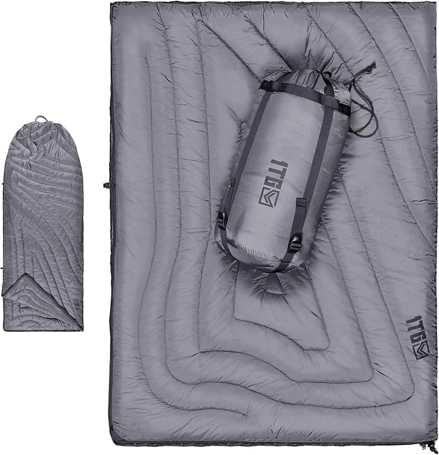 3M Thinsulate Insulation Camping Blanket, Packable, Lightweight Camp Quilt with Footbox, Zippered, Outdoor Sleeping Blanket for Backpacking, Travel, Stadium, Beach