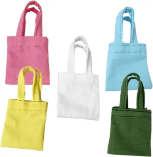 3sets 5pcs Miniature Canvas Bag for Dollhouse Decor Cute DIY Doll Dressing Bag Accessories Detail for Creative Crafts and Charm Keychains 5pcs*3