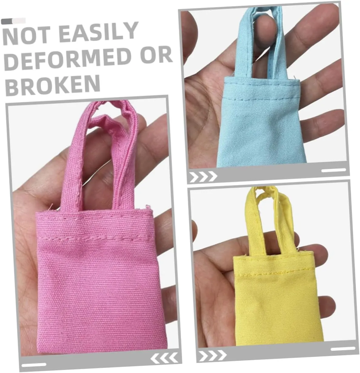 3sets 5pcs Miniature Canvas Bag for Dollhouse Decor Cute DIY Doll Dressing Bag Accessories Detail for Creative Crafts and Charm Keychains 5pcs*3