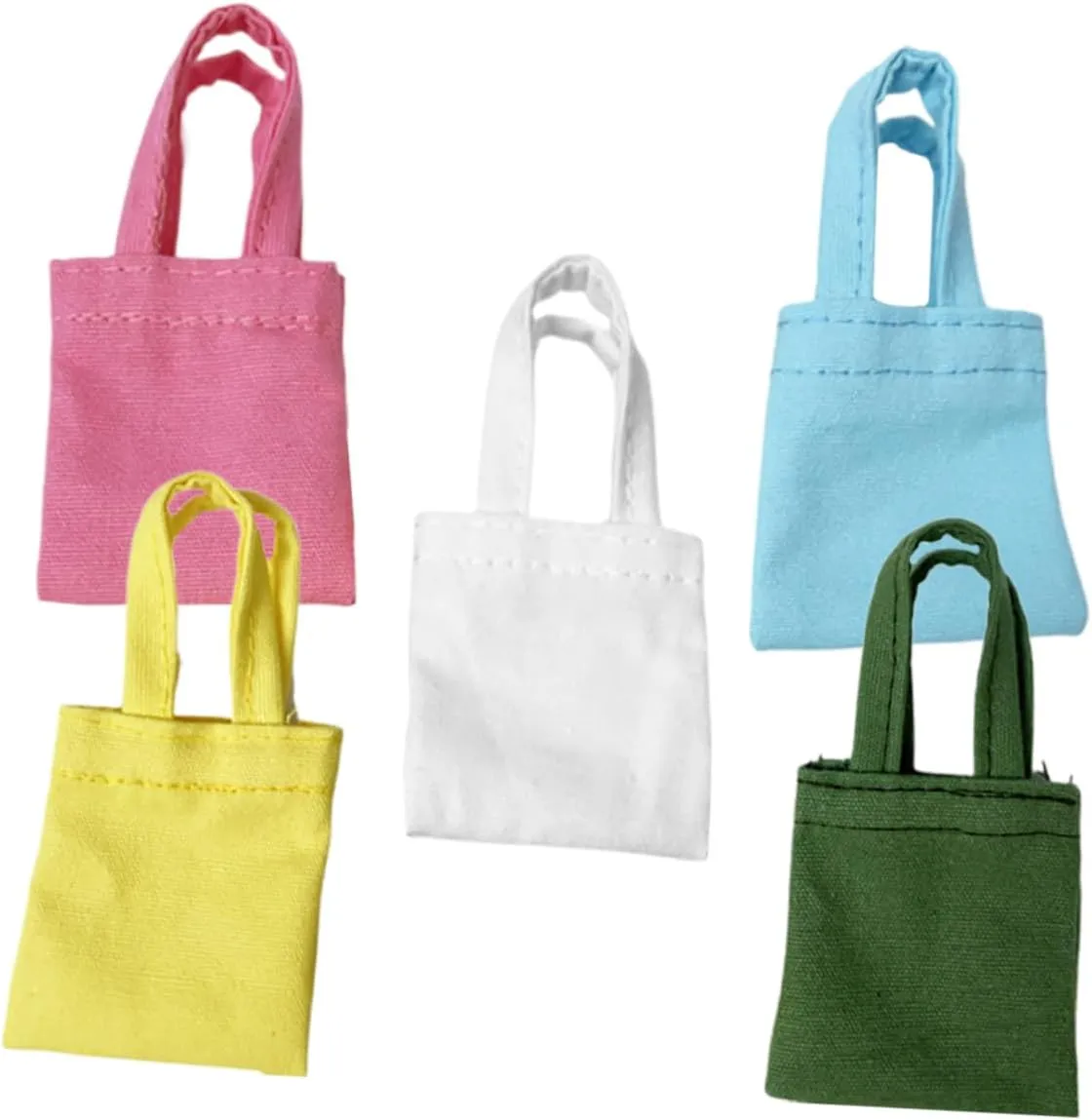 3sets 5pcs Miniature Canvas Bag for Dollhouse Decor Cute DIY Doll Dressing Bag Accessories Detail for Creative Crafts and Charm Keychains 5pcs*3