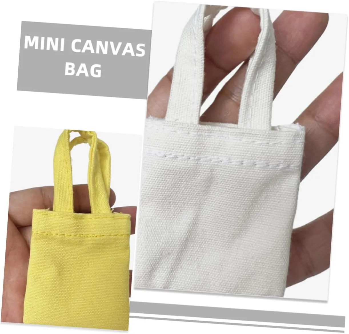 3sets 5pcs Miniature Canvas Bag for Dollhouse Decor Cute DIY Doll Dressing Bag Accessories Detail for Creative Crafts and Charm Keychains 5pcs*3