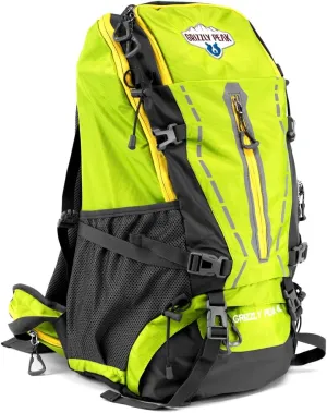 45L Hiking and Camping Daypack Backpack with Ripstop Water-Resistant Nylon (Lime)