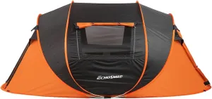 5-8 Person Black   Orange Pop-Up Camping Tent | Instant Cabin Tent | Easy Setup & Ventilation