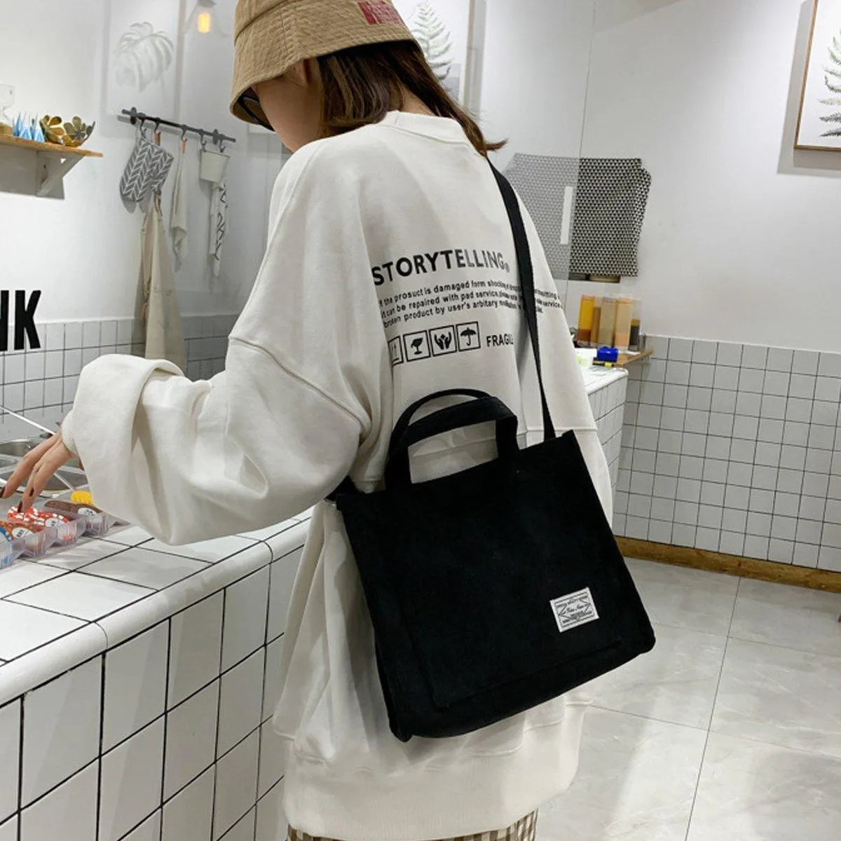 6 Colours Women Corduroy Small Square Shoulder Bag Fashion Crossbody Tote