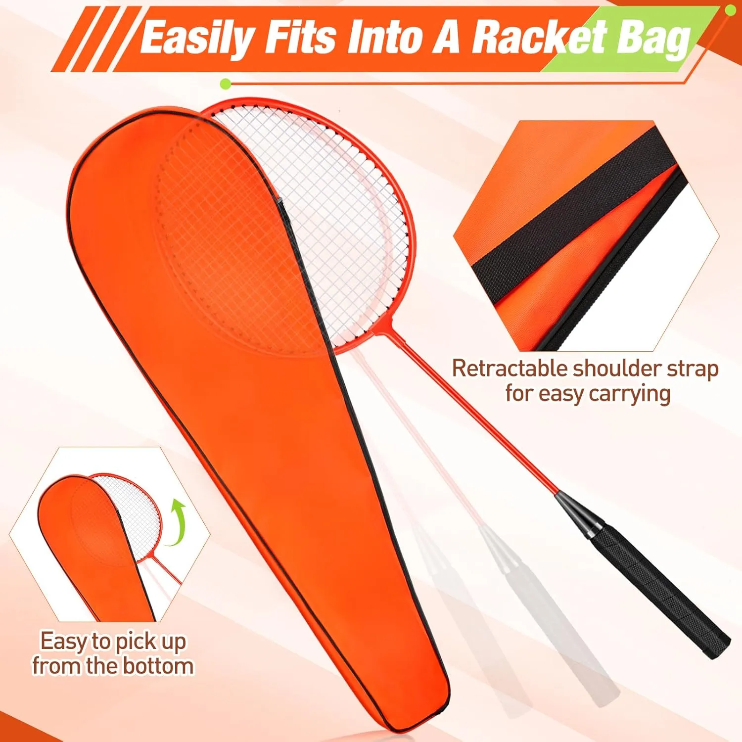 6 Packs Badminton Rackets Set Include 6 Lightweight Rackets 12 Nylon Plastic Shuttlecocks 3 Carrying Bags for Summer Outdoor Backyard Games Sports Beginners Adults
